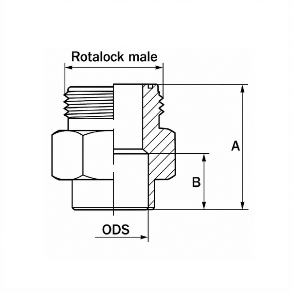 Адаптер під Rotalock 3/4&Prime;-16UNF (1/2&Prime; ODS) прямий  BLR/SW-04 BLUE Refrigeration 000011857 фото